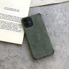 Elegant Black Green Leather Phone Case For iPhone 13 12 11 Pro Max Mini Business Soft Shockproof Back Cover Leather Case for iPhone Durable Lightweight Shockproof Slim Back Cover Compatible with iPhone Stevvex