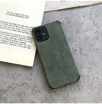 Elegant Black Green Leather Phone Case For iPhone 13 12 11 Pro Max Mini Business Soft Shockproof Back Cover Leather Case for iPhone Durable Lightweight Shockproof Slim Back Cover Compatible with iPhone Stevvex
