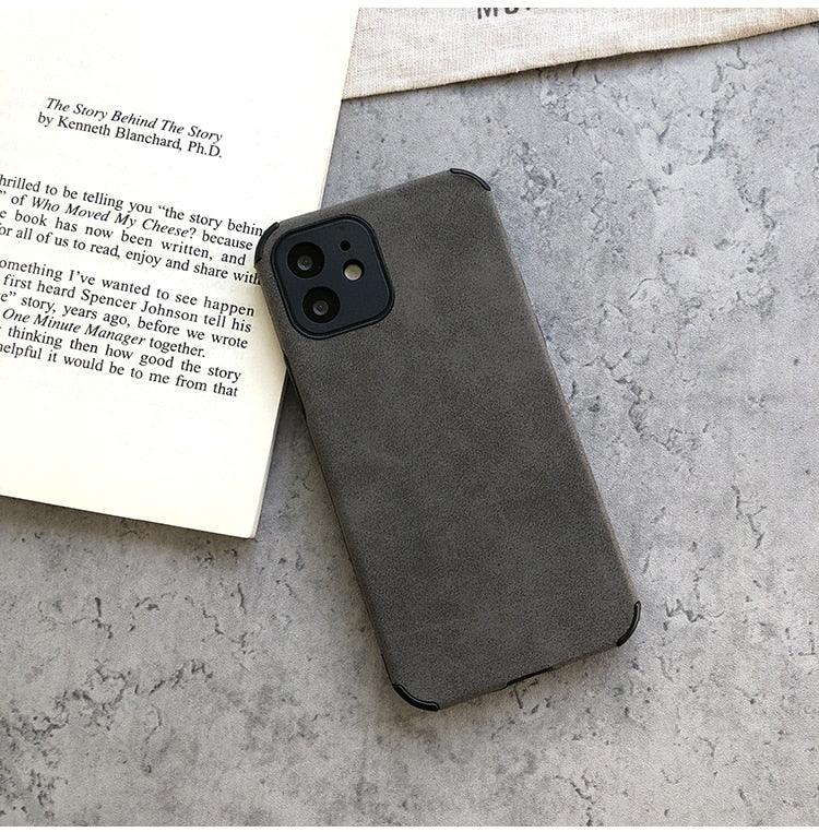 Elegant Black Green Leather Phone Case For iPhone 13 12 11 Pro Max Mini Business Soft Shockproof Back Cover Leather Case for iPhone Durable Lightweight Shockproof Slim Back Cover Compatible with iPhone Stevvex