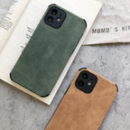 Elegant Black Green Leather Phone Case For iPhone 13 12 11 Pro Max Mini Business Soft Shockproof Back Cover Leather Case for iPhone Durable Lightweight Shockproof Slim Back Cover Compatible with iPhone Stevvex