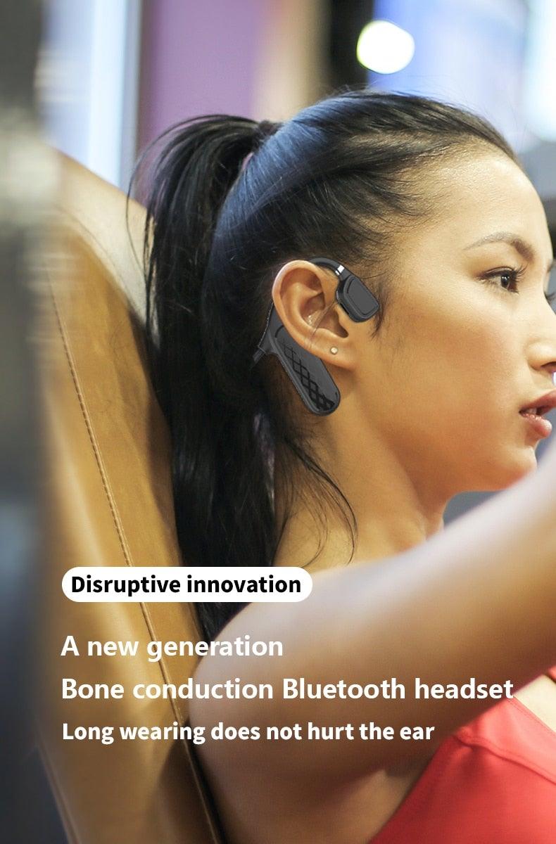 Elegant Black Headphones Wireless Earphones For Workouts And Running Bluetooth Headphones With Mic Grey Bluetooth 5.0 Bone Conduction Earphone Waterproof Sport Headphone Bluetooth Headsets Wireless Headphones Music Handsfree Design Stevvex