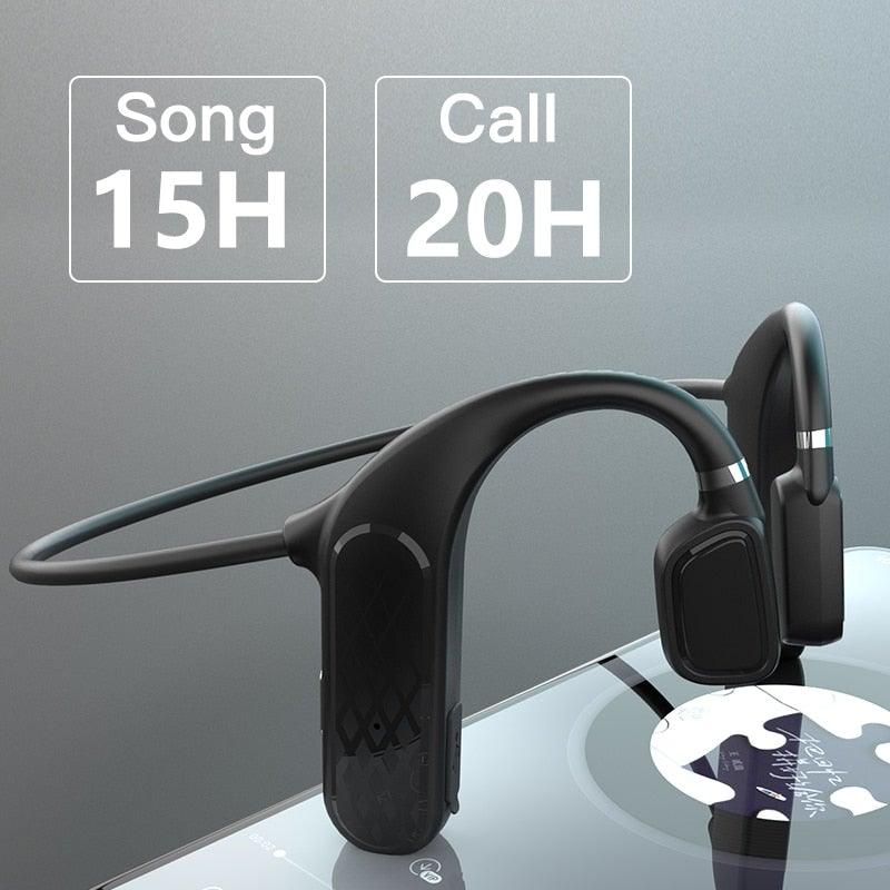 Elegant Black Headphones Wireless Earphones For Workouts And Running Bluetooth Headphones With Mic Grey Bluetooth 5.0 Bone Conduction Earphone Waterproof Sport Headphone Bluetooth Headsets Wireless Headphones Music Handsfree Design Stevvex