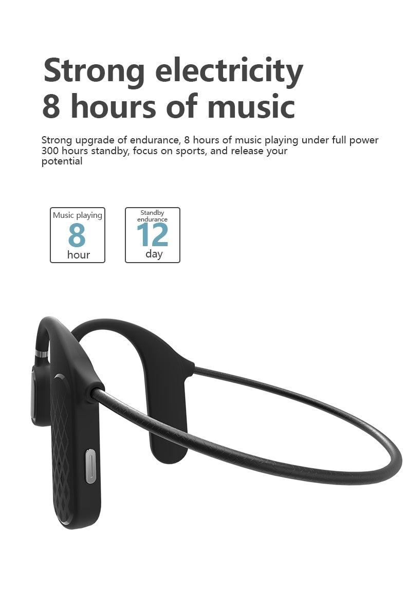 Elegant Black Headphones Wireless Earphones For Workouts And Running Bluetooth Headphones With Mic Grey Bluetooth 5.0 Bone Conduction Earphone Waterproof Sport Headphone Bluetooth Headsets Wireless Headphones Music Handsfree Design Stevvex
