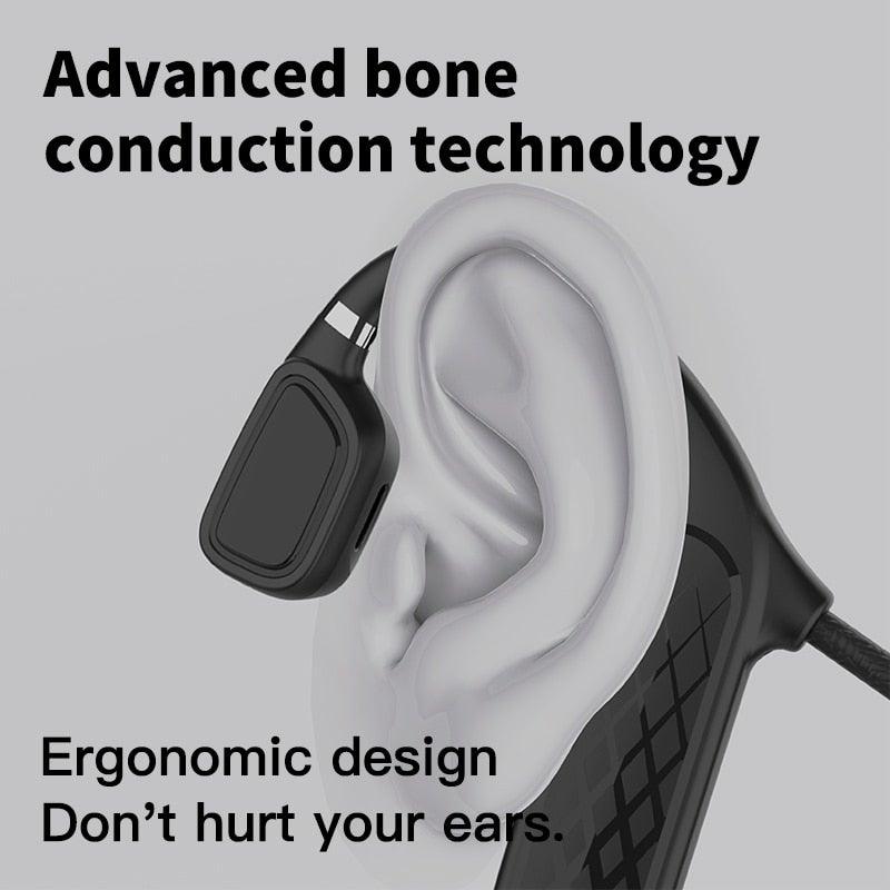 Elegant Black Headphones Wireless Earphones For Workouts And Running Bluetooth Headphones With Mic Grey Bluetooth 5.0 Bone Conduction Earphone Waterproof Sport Headphone Bluetooth Headsets Wireless Headphones Music Handsfree Design Stevvex