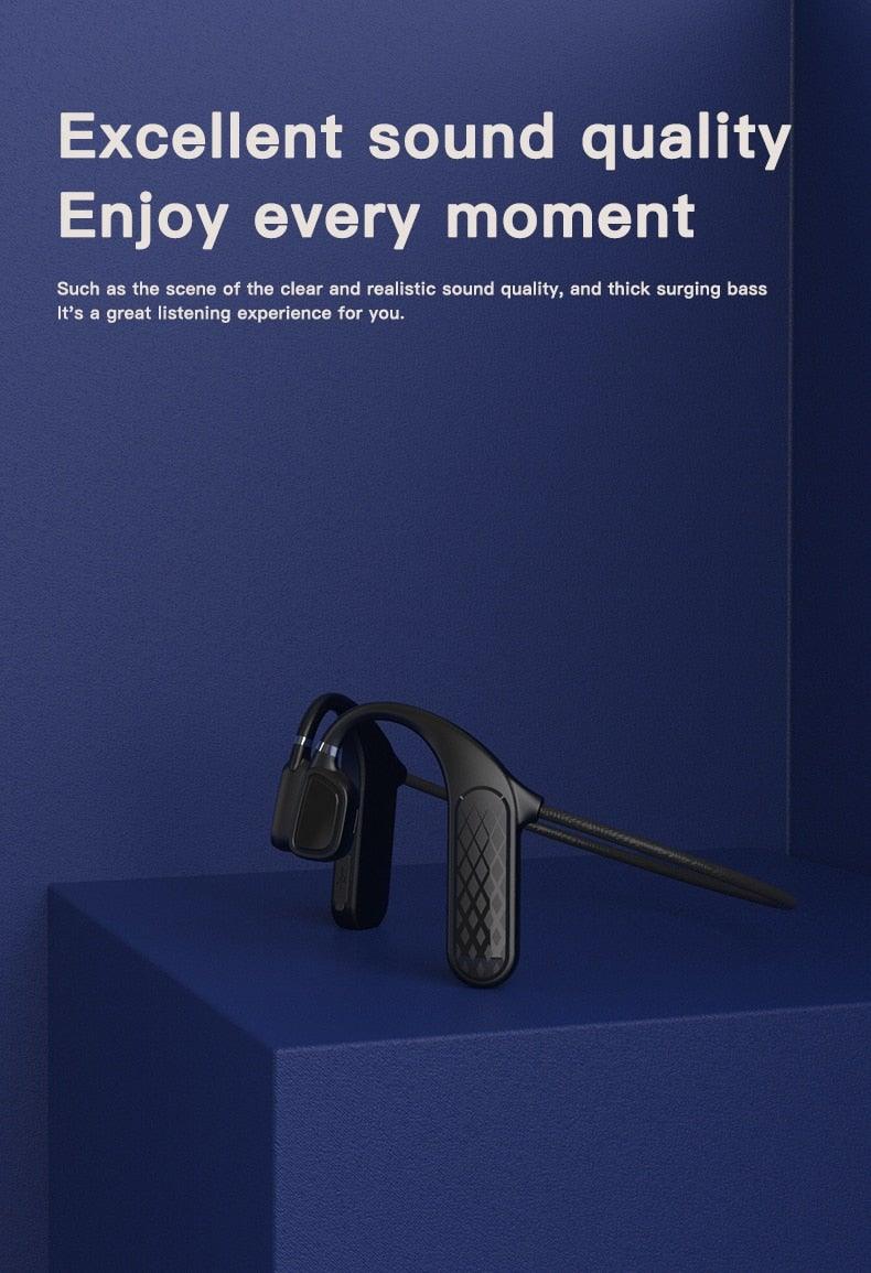 Elegant Black Headphones Wireless Earphones For Workouts And Running Bluetooth Headphones With Mic Grey Bluetooth 5.0 Bone Conduction Earphone Waterproof Sport Headphone Bluetooth Headsets Wireless Headphones Music Handsfree Design Stevvex