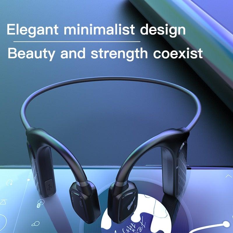 Elegant Black Headphones Wireless Earphones For Workouts And Running Bluetooth Headphones With Mic Grey Bluetooth 5.0 Bone Conduction Earphone Waterproof Sport Headphone Bluetooth Headsets Wireless Headphones Music Handsfree Design Stevvex