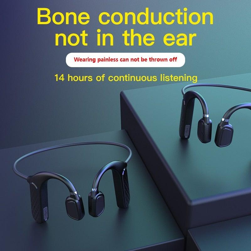 Elegant Black Headphones Wireless Earphones For Workouts And Running Bluetooth Headphones With Mic Grey Bluetooth 5.0 Bone Conduction Earphone Waterproof Sport Headphone Bluetooth Headsets Wireless Headphones Music Handsfree Design Stevvex