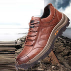 Elegant Black Leather Mens Business Boots Platform Winter Sneakers Without Lace Safety Shoe Quick-Drying Tactical Shoe Comfortable Sneaker Hiker Lightweight Ankle Motorcycle Mountain Running Short Boot Stevvex