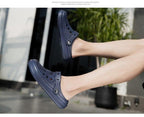 Elegant Black Mens Summer Clogs Shoes Couples Soft Thick Sole Beach Shoes Black Garden Sandals Unisex Garden Clogs Shoes Summer Slip On Sandals For Mens Stevvex