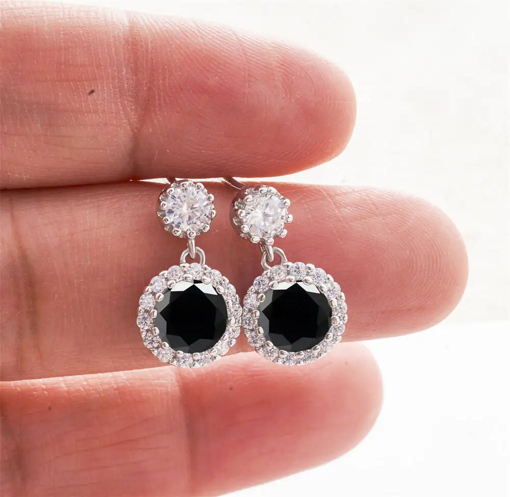 1CT 2Pcs D-Color Moissanite Drop Earrings 925 Sterling Silver With Certificate BandsCo Straps