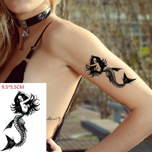 Elegant Black Music Notes Waterproof Sticker Tattoos Temporary Chest Shoulder Tattoos For Men Women Stevvex