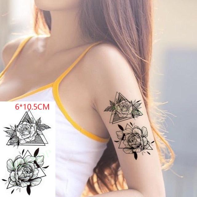 Elegant Black Music Notes Waterproof Sticker Tattoos Temporary Chest Shoulder Tattoos For Men Women Stevvex