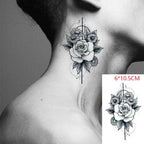 Elegant Black Music Notes Waterproof Sticker Tattoos Temporary Chest Shoulder Tattoos For Men Women Stevvex