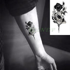 Elegant Black Music Notes Waterproof Sticker Tattoos Temporary Chest Shoulder Tattoos For Men Women Stevvex