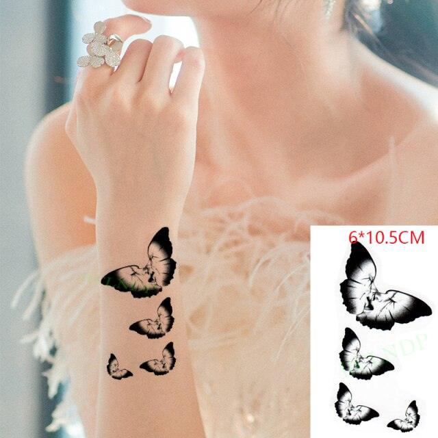 Elegant Black Music Notes Waterproof Sticker Tattoos Temporary Chest Shoulder Tattoos For Men Women Stevvex