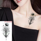 Elegant Black Music Notes Waterproof Sticker Tattoos Temporary Chest Shoulder Tattoos For Men Women Stevvex