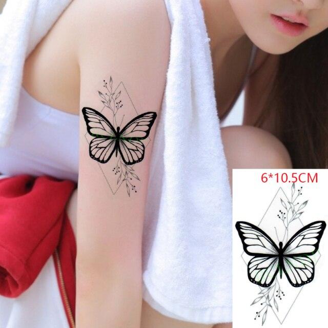 Elegant Black Music Notes Waterproof Sticker Tattoos Temporary Chest Shoulder Tattoos For Men Women Stevvex