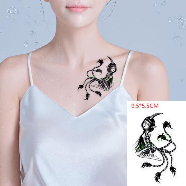Elegant Black Music Notes Waterproof Sticker Tattoos Temporary Chest Shoulder Tattoos For Men Women Stevvex