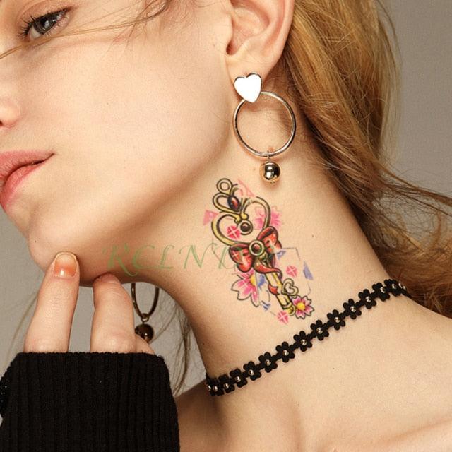 Elegant Black Music Notes Waterproof Sticker Tattoos Temporary Chest Shoulder Tattoos For Men Women Stevvex