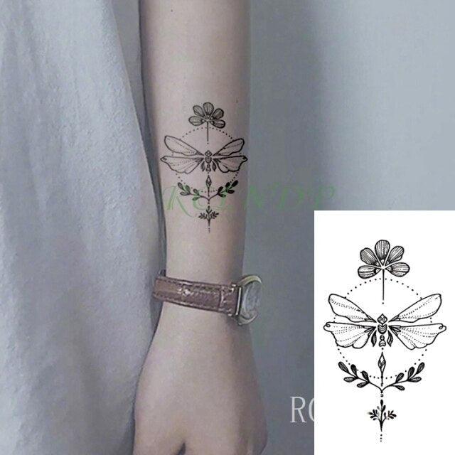 Elegant Black Music Notes Waterproof Sticker Tattoos Temporary Chest Shoulder Tattoos For Men Women Stevvex