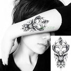 Elegant Black Music Notes Waterproof Sticker Tattoos Temporary Chest Shoulder Tattoos For Men Women Stevvex