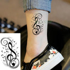 Elegant Black Music Notes Waterproof Sticker Tattoos Temporary Chest Shoulder Tattoos For Men Women Stevvex