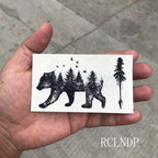 Elegant Black Waterproof Temporary Tattoo Stickers Moon Hill Modern Body Art Stickers Hand Foot High Quality For Womens Stevvex