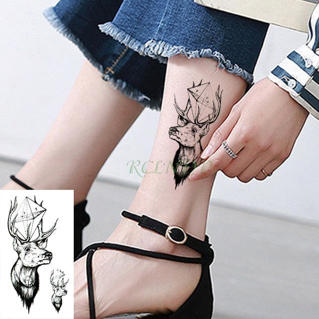 Elegant Black Waterproof Temporary Tattoo Stickers Moon Hill Modern Body Art Stickers Hand Foot High Quality For Womens Stevvex