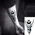 Elegant Black Waterproof Temporary Tattoo Stickers Moon Hill Modern Body Art Stickers Hand Foot High Quality For Womens Stevvex