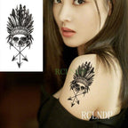 Elegant Black Waterproof Temporary Tattoo Stickers Moon Hill Modern Body Art Stickers Hand Foot High Quality For Womens Stevvex