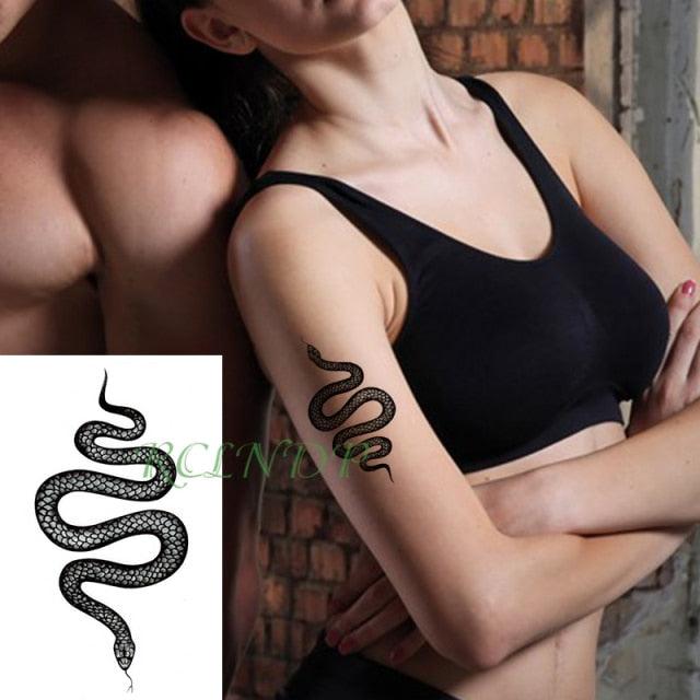 Elegant Black Waterproof Temporary Tattoo Stickers Moon Hill Modern Body Art Stickers Hand Foot High Quality For Womens Stevvex