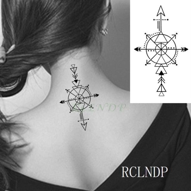 Elegant Black Waterproof Temporary Tattoo Stickers Moon Hill Modern Body Art Stickers Hand Foot High Quality For Womens Stevvex