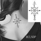 Elegant Black Waterproof Temporary Tattoo Stickers Moon Hill Modern Body Art Stickers Hand Foot High Quality For Womens Stevvex