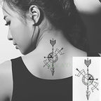 Elegant Black Waterproof Temporary Tattoo Stickers Moon Hill Modern Body Art Stickers Hand Foot High Quality For Womens Stevvex