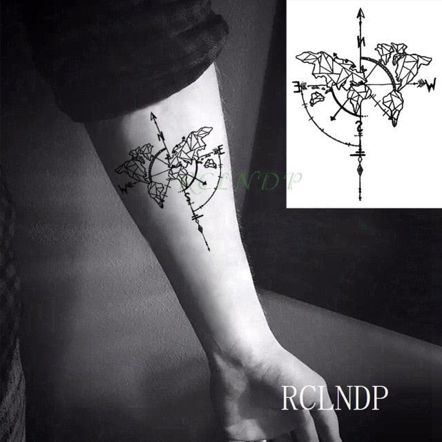 Elegant Black Waterproof Temporary Tattoo Stickers Moon Hill Modern Body Art Stickers Hand Foot High Quality For Womens Stevvex