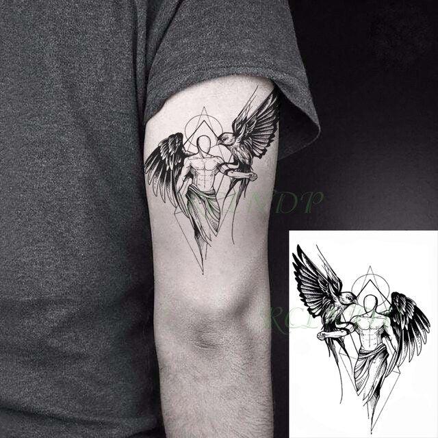 Elegant Black Waterproof Temporary Tattoo Stickers Moon Hill Modern Body Art Stickers Hand Foot High Quality For Womens Stevvex