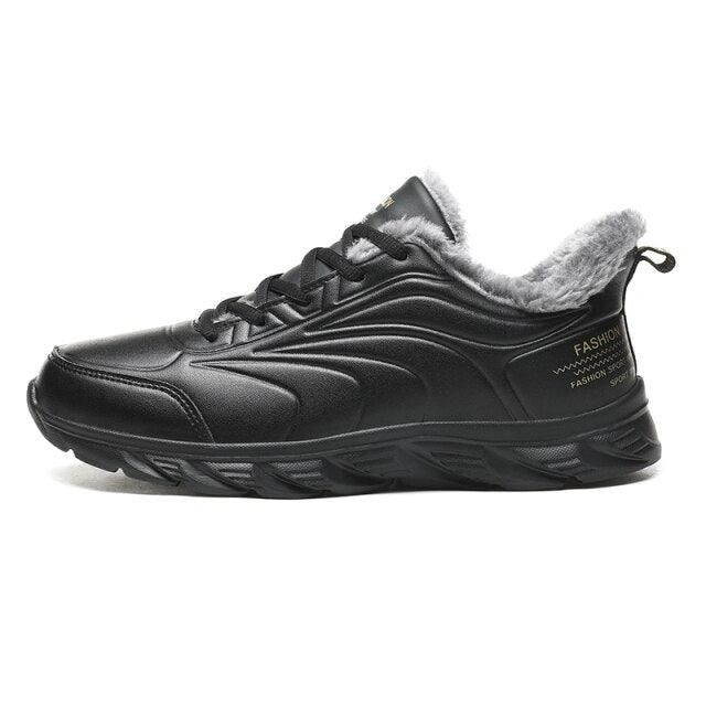 Elegant Black Winter Men Waterproof Snow Shoes Comfortable Sneakers Mens Work Casual Shoes Non-Slip Light Rubber Sole Walk Fashion Sneakers Breathable Comfort Walking Shoes For Mens Stevvex