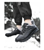 Elegant Black Winter Men Waterproof Snow Shoes Comfortable Sneakers Mens Work Casual Shoes Non-Slip Light Rubber Sole Walk Fashion Sneakers Breathable Comfort Walking Shoes For Mens Stevvex