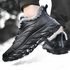 Elegant Black Winter Men Waterproof Snow Shoes Comfortable Sneakers Mens Work Casual Shoes Non-Slip Light Rubber Sole Walk Fashion Sneakers Breathable Comfort Walking Shoes For Mens Stevvex