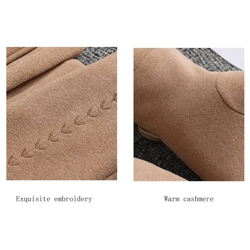 Elegant Black Winter Women Outdoor Warm One Size Gloves Fashionable Cute Bow Style Casual Gloves For Women Stevvex