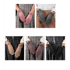 Elegant Black Winter Women Outdoor Warm One Size Gloves Fashionable Cute Bow Style Casual Gloves For Women Stevvex