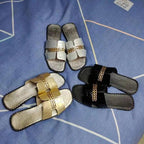 Elegant Black Women Chain Flip Flops Luxury Design  Sandal Women Outdoor Slippers Casual Style Sandals Stevvex