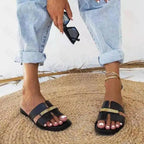 Elegant Black Women Chain Flip Flops Luxury Design  Sandal Women Outdoor Slippers Casual Style Sandals Stevvex