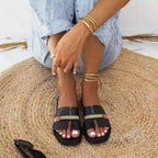 Elegant Black Women Chain Flip Flops Luxury Design  Sandal Women Outdoor Slippers Casual Style Sandals Stevvex