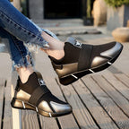 Elegant Black Women Sneakers Vulcanized Shoes Ladies Casual Shoes Breathable Walking Mesh Flats Sport Running Women's Lightweight Simple Espadrilles Everyday Walking Fashion Shoes Stevvex