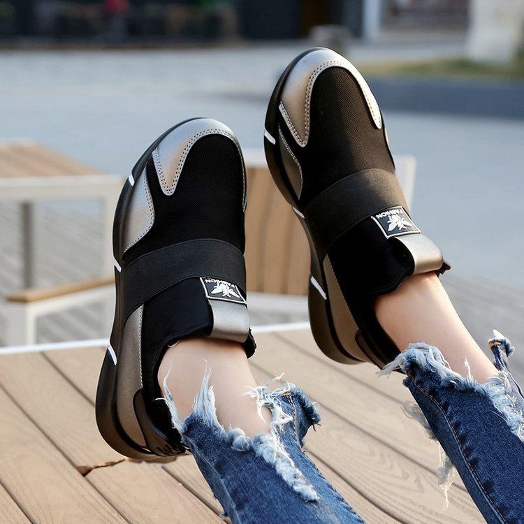 Elegant Black Women Sneakers Vulcanized Shoes Ladies Casual Shoes Breathable Walking Mesh Flats Sport Running Women's Lightweight Simple Espadrilles Everyday Walking Fashion Shoes Stevvex