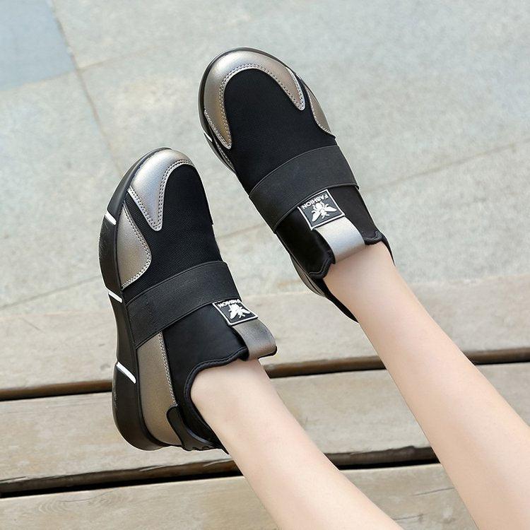 Elegant Black Women Sneakers Vulcanized Shoes Ladies Casual Shoes Breathable Walking Mesh Flats Sport Running Women's Lightweight Simple Espadrilles Everyday Walking Fashion Shoes Stevvex