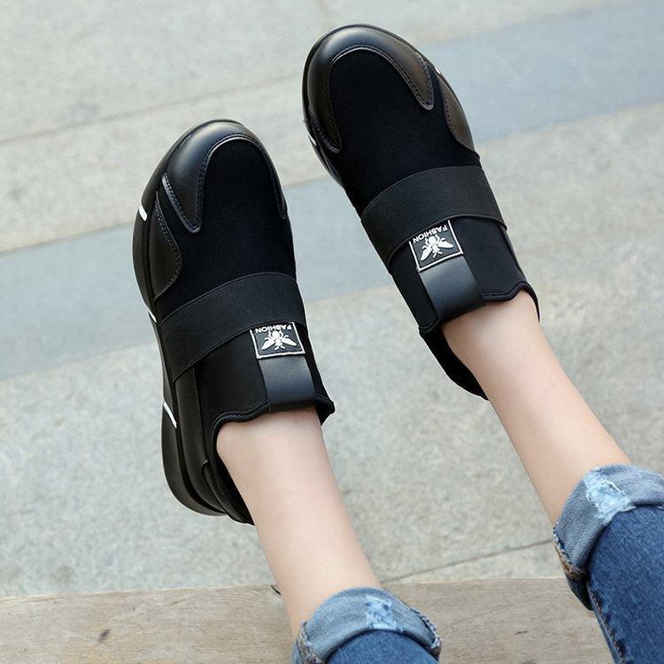 Elegant Black Women Sneakers Vulcanized Shoes Ladies Casual Shoes Breathable Walking Mesh Flats Sport Running Women's Lightweight Simple Espadrilles Everyday Walking Fashion Shoes Stevvex