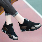 Elegant Black Women Sneakers Vulcanized Shoes Ladies Casual Shoes Breathable Walking Mesh Flats Sport Running Women's Lightweight Simple Espadrilles Everyday Walking Fashion Shoes Stevvex