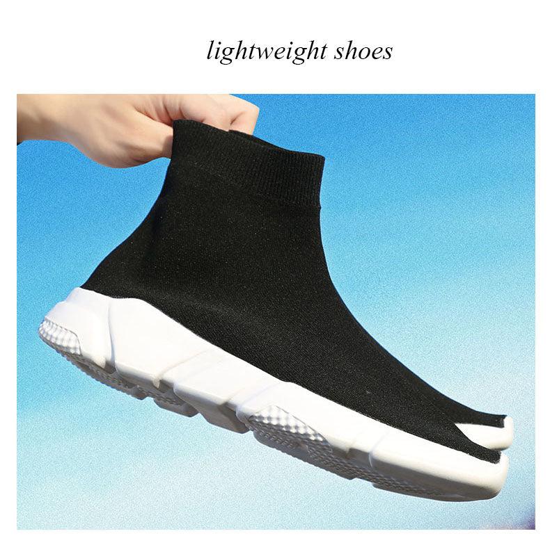 Elegant Black Womens Socks Sneakers Trainers Women Slip-on Stretch Black Sneakers Lightweight Breathable Walking Shoes Running Shoes Mesh Workout Casual Sports Sneakers Stevvex